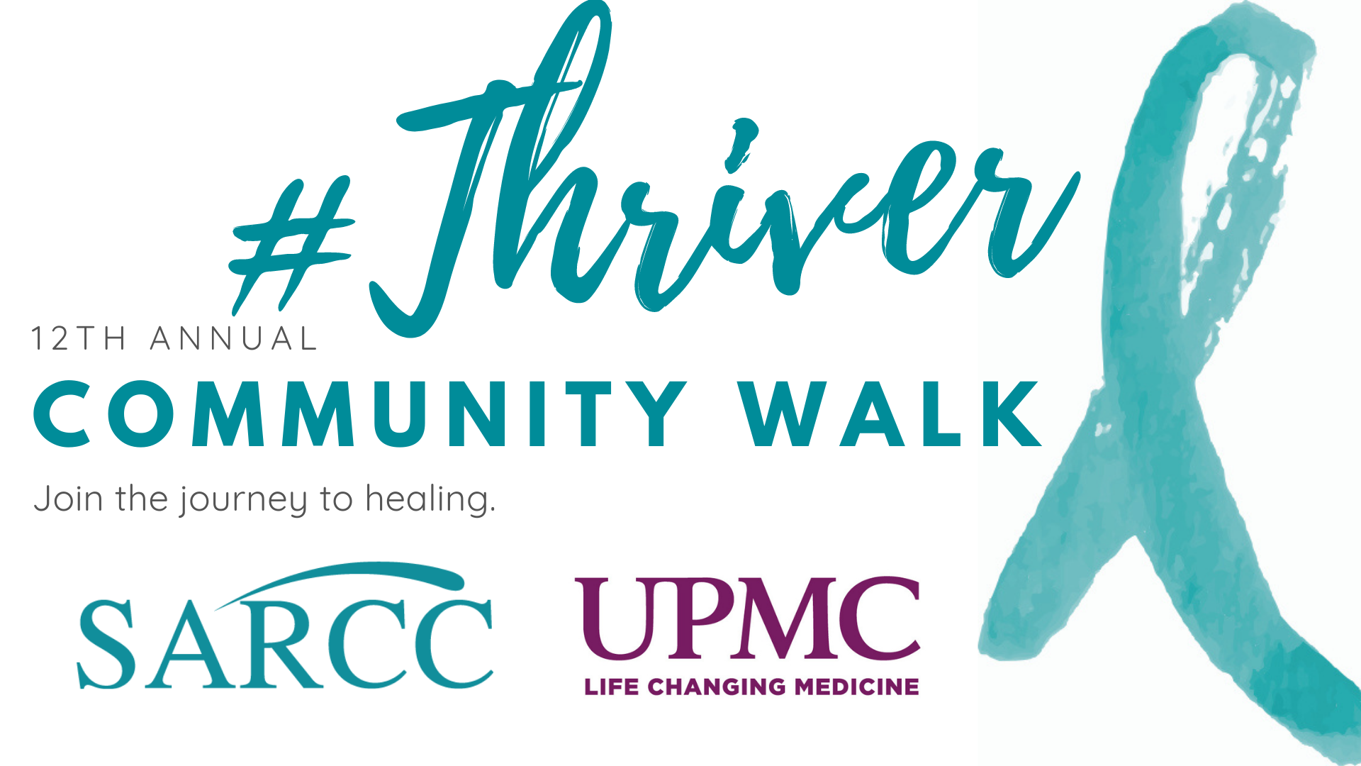 Thriver Walk Event Image with teal ribbon