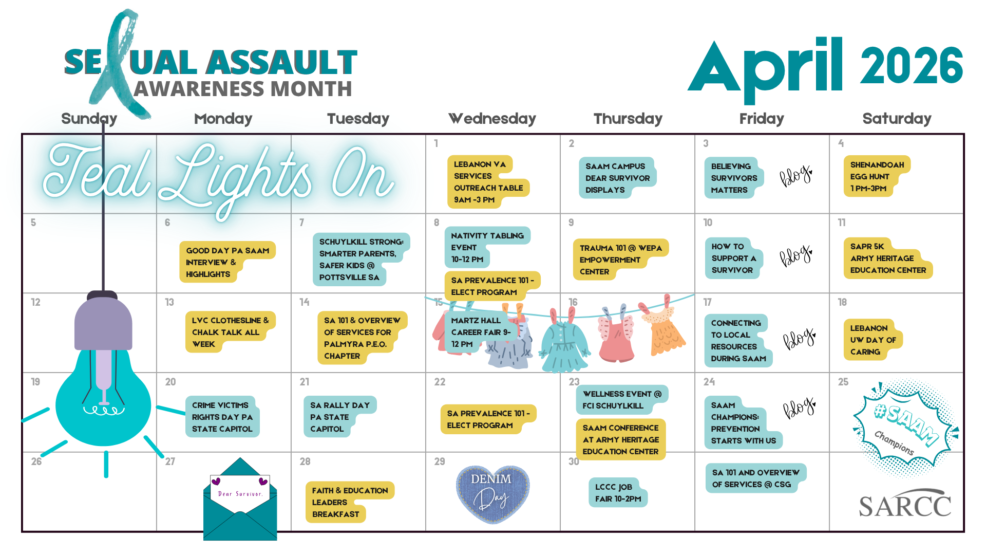 SAAM Calendar of Events. Lebanon Events list. Schuylkill Events List. Fast Facts Sheet.